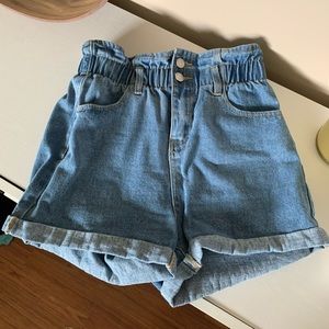 Denim Blvd Los Angeles jean paper bag shorts